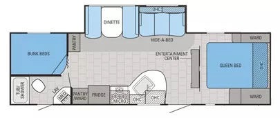 32' 2016 Jayco White Hawk 28DSBH w/Slide - Bunk House Floorplan