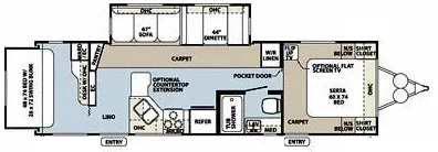 33' 2012 Forest River Rockwood Signature Ult Lite 8306SS w/2 Slides - Bunk House Floorplan