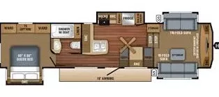 39' 2018 Jayco Eagle 339FLQS w/4 Slides Floorplan
