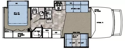 30' 2007 Gulf Stream Conquest B Touring Cruiser 5291 w/3 Slides Floorplan