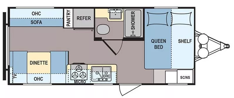 22' 2016 Dutchmen Coleman Lantern 192RDS Floorplan