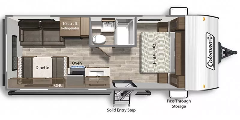 25' 2021 Dutchmen Coleman Lantern 202RD Floorplan