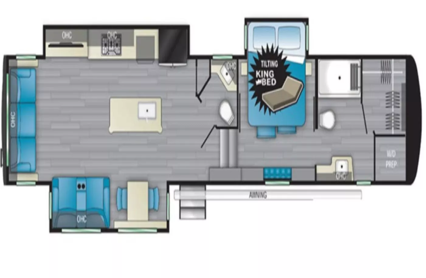 44' 2022 Heartland Landmark 365 NEWPORT w/3 Slides Floorplan