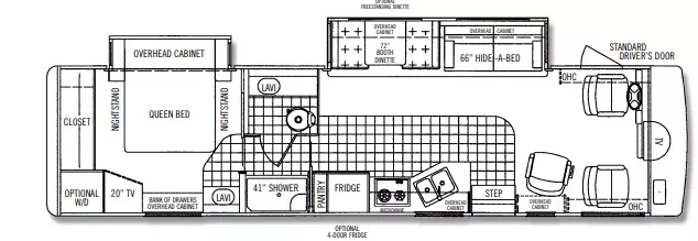 34' 2005 Tiffin Allegro Bay 34XB w/2 Slides Floorplan