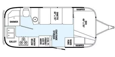 20' 2015 Airstream Flying Cloud 20 Floorplan