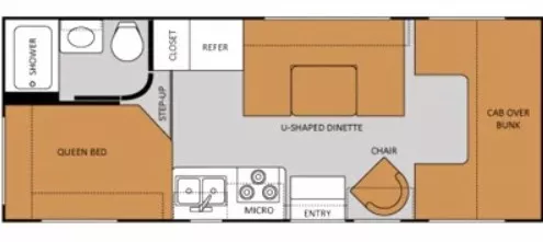 24' 2012 Thor Fourwinds 23U Floorplan