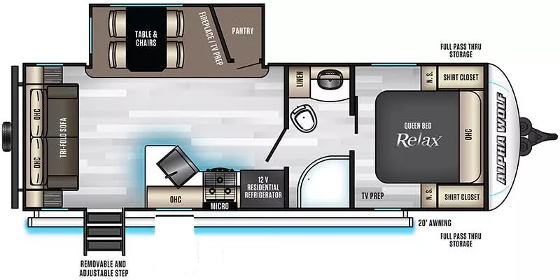 26' 2020 Forest River Cherokee Alpha Wolf 23RD-L w/Slide Floorplan