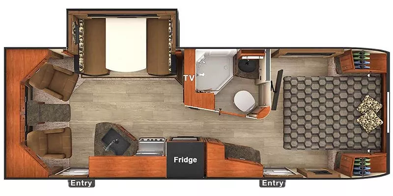 28' 2018 Lance 2375 w/Slide Floorplan