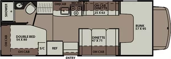 31' 2002 Coachmen Leprechaun 305MB Floorplan