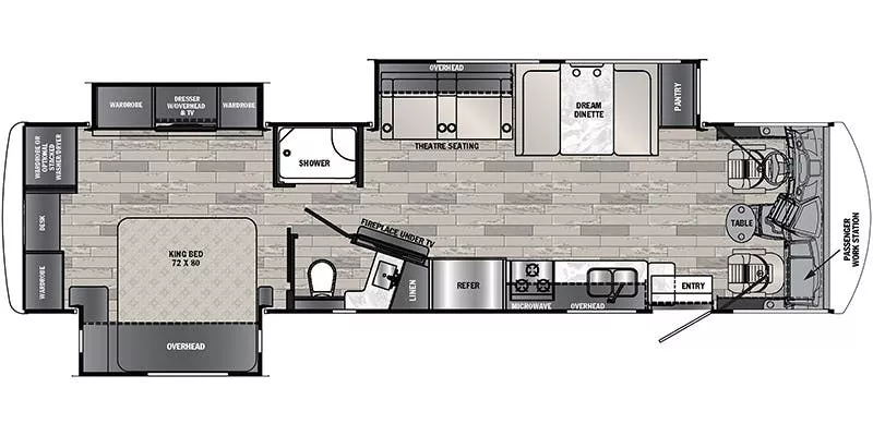 37' 2022 Forest River Georgetown Gt5 34M w/3 Slides - Bunk House Floorplan