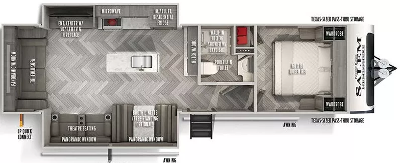 35' 2021 Forest River Salem Hemisphere 271RL w/2 Slides Floorplan