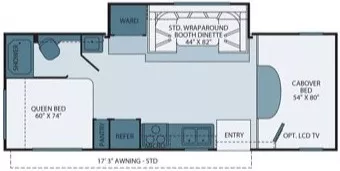 26' 2011 Fleetwood Tioga Ranger 25G w/Slide Floorplan