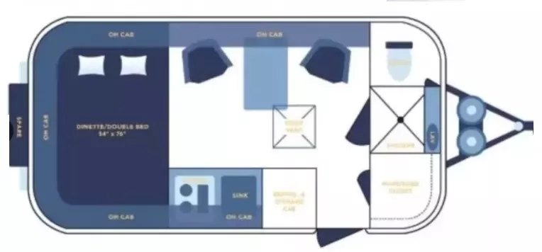 16' 2020 Casita 17 FREEDOM DLX Floorplan