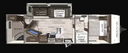 33' 2024 Dutchmen Kodiak Ultra Lite 296BHSL w/Slide - Bunk House Floorplan