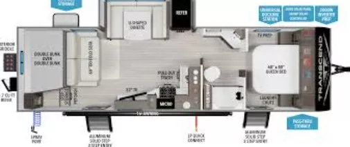 33' 2023 Grand Design Transcend Explorer 265BH w/Slide - Bunk House Floorplan