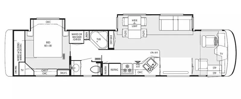 41' 2002 Newmar Mountain Aire 4097 400hp Cummins w/2 Slides Floorplan