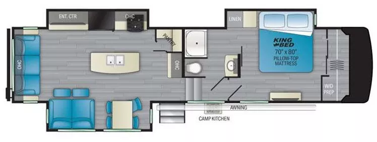 37' 2021 Cruiser RV South Fork 3210RL w/3 Slides Floorplan