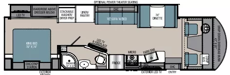 35' 2021 Coachmen Mirada 32SS w/Slide Floorplan