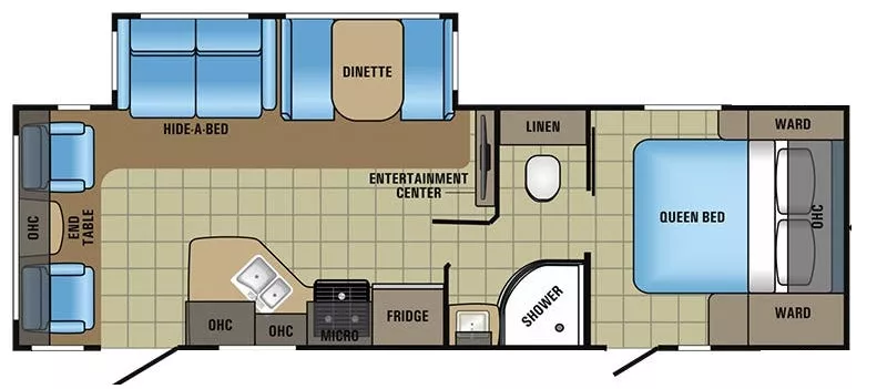 31' 2017 Jayco White Hawk 27DSRL w/Slide Floorplan