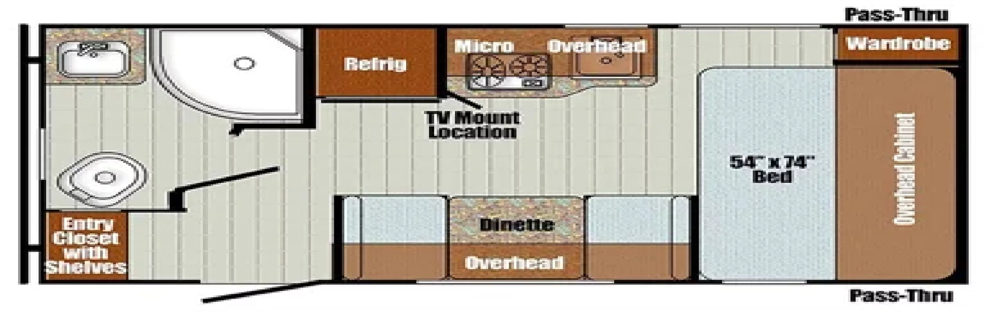 20' 2019 Gulf Stream Vista Cruiser 17SCD Floorplan