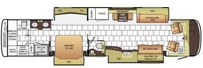 45' 2015 Newmar Mountain Aire 4553 500hp Cummins w/3 Slides Floorplan