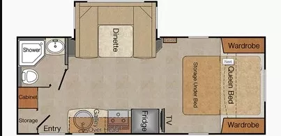20' 2017 Lance 1995 w/Slide Floorplan