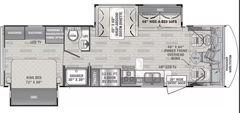 30' 2023 Forest River Fr3 30DS w/2 Slides Floorplan