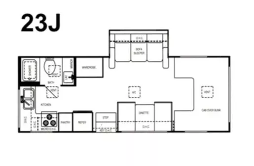 24' 2001 Four Winds 5000 23J w/Slide Floorplan