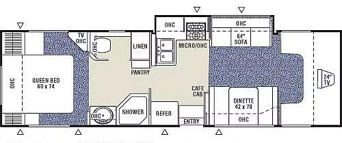 31' 2005 Coachmen Santara 316KS w/Slide Floorplan