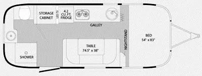 21' 2012 Airstream Sport 22FB Floorplan