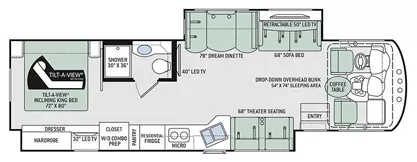 37' 2019 Thor Miramar 35.2 w/2 Slides Floorplan