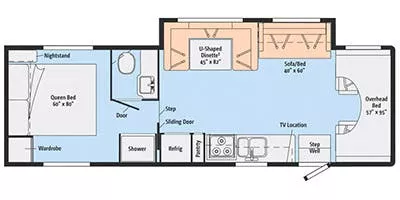 33' 2014 Itasca Spirit 31K w/Slide Floorplan