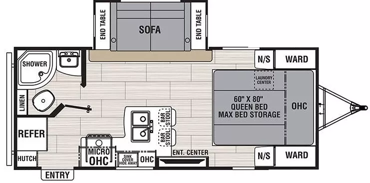 24' 2022 Forest River Coachmen Spirit Ultra Lite 1943RB w/Slide Floorplan