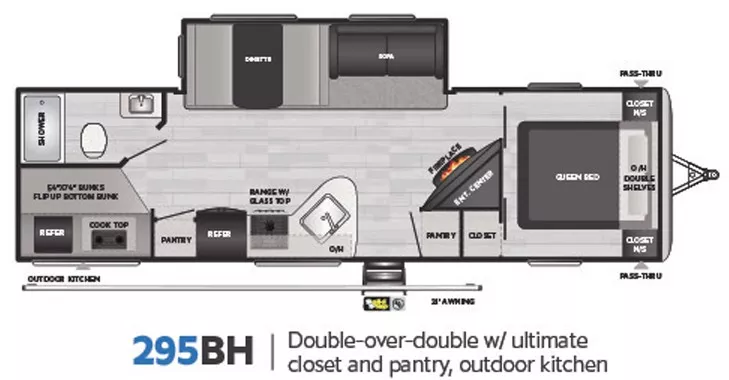 33' 2021 Keystone Springdale 295BH w/Slide - Bunk House Floorplan