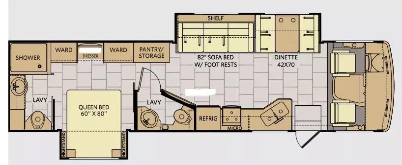 36' 2016 Fleetwood Storm 35SK w/2 Slides Floorplan