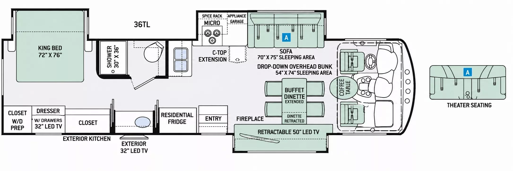 37' 2016 Thor Challenger 36TL w/3 Slides Floorplan