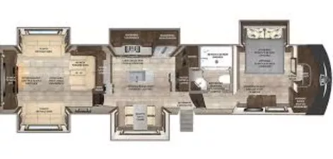 42' 2022 Vanleigh RV Beacon 42RDB w/5 Slides Floorplan