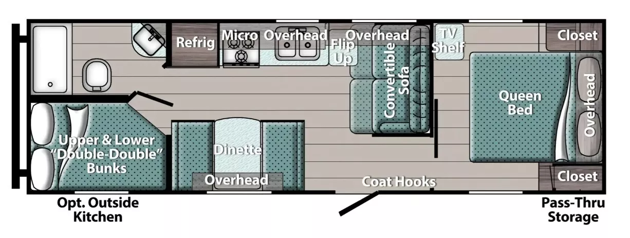 30' 2025 Gulf Stream Yellowstone 26BHG Floorplan