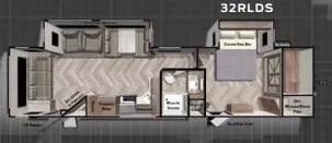 38' 2020 Forest River Wildwood 32RLDS w/2 Slides Floorplan