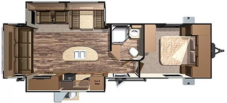 35' 2017 Highland RV Open Range Light 272RLS w/2 Slides Floorplan