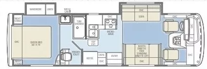 30' 2002 Holiday Rambler Admiral 30PBD w/2 Slides Floorplan