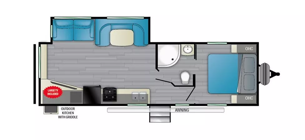 32' 2022 Heartland Prowler M-276RE w/Slide Floorplan