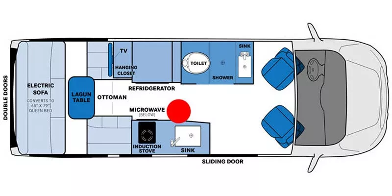 20' 2024 Pleasure-Way Ontour ONTOUR 2.2 Floorplan