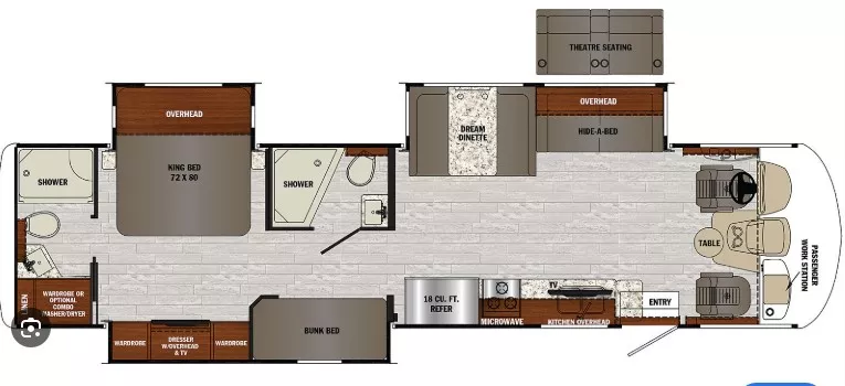 38' 2021 Forest River Georgetown Gt5 36B w/3 Slides - Bunk House Floorplan
