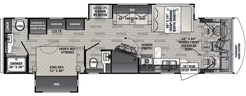 36' 2023 Forest River Fr3 34DS w/2 Slides Floorplan