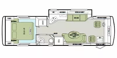 29' 2013 Tiffin Allegro Breeze 28BR 240hp Maxxforce w/Slide Floorplan