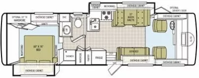 31' 2008 Tiffin Allegro 30DA w/2 Slides Floorplan