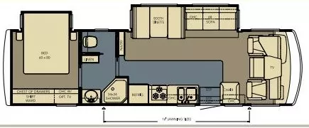 33' 2007 Newmar Canyon Star 3201 w/2 Slides Floorplan