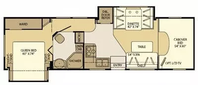 32' 2009 Fleetwood Jamboree 31M w/2 Slides Floorplan