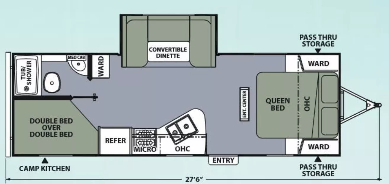 28' 2017 Coachmen Apex Ultra Lite 245BHS w/Slide - Bunk House Floorplan